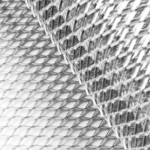 Image of AggAuto Universal 40 inchx13 inch Car Grill Mesh - Aluminum Alloy Automotive Grille Insert Bumper Hexagon Hole 6x12mm, One of the Most Multifunctional Shape Grids Silver