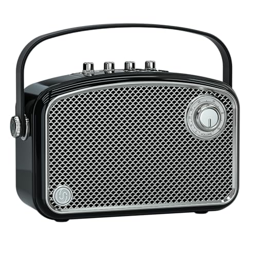 SUPNIU Altavoz Bluetooth 120W Máx con Sonido HiFi Potente y Graves Profundos, Doble Chip DSP, Control de Graves/Agudos, Bocina Portátil Inalámbrica con Diseño Retro, Regalo Ideal para Fiestas Camping