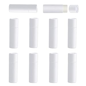 NICENEEDED 10 Pcs 10ML Paperboard Lip Balm Tubes White Paper Lipstick Tube Cardboard Empty Lip Gloss Container Solid