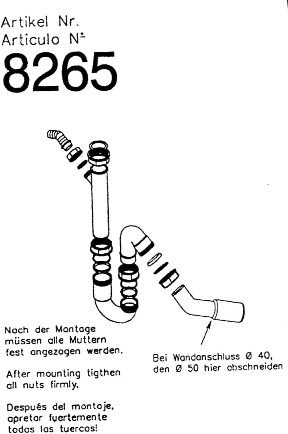 keenberk Geruchsverschluss mit einem Geräteanschluss und 40/50 mm Durchmesser Siphon Syphon Sifon Syfon (10)