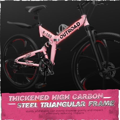 image for MarKnig 26 Inch Adult Folding Bikes/Mountain Bikes, 21 Speeds Mountain