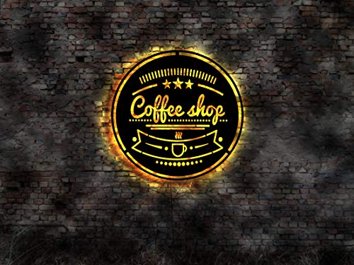 Plaque metallique 3D Welcome Coffee Shop pour habiller un coin cafe vide