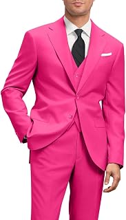Men's Slim Fit 3 Piece Suit Two Button Business Wedding Dress Tux Suit Set Jacket Vest Pants with Tie