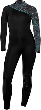BARE 3/2MM Womens Elate Full Wetsuit | Comfortable high Stretch Neoprene Material | Long Sleeve | Great for All Watersports, Scuba Diving and Snorkeling