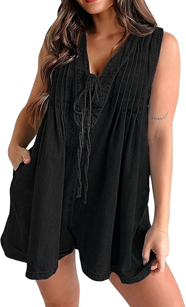 Amazon.com: utcoco Womens Summer Casual Sleeveless Denim Romper