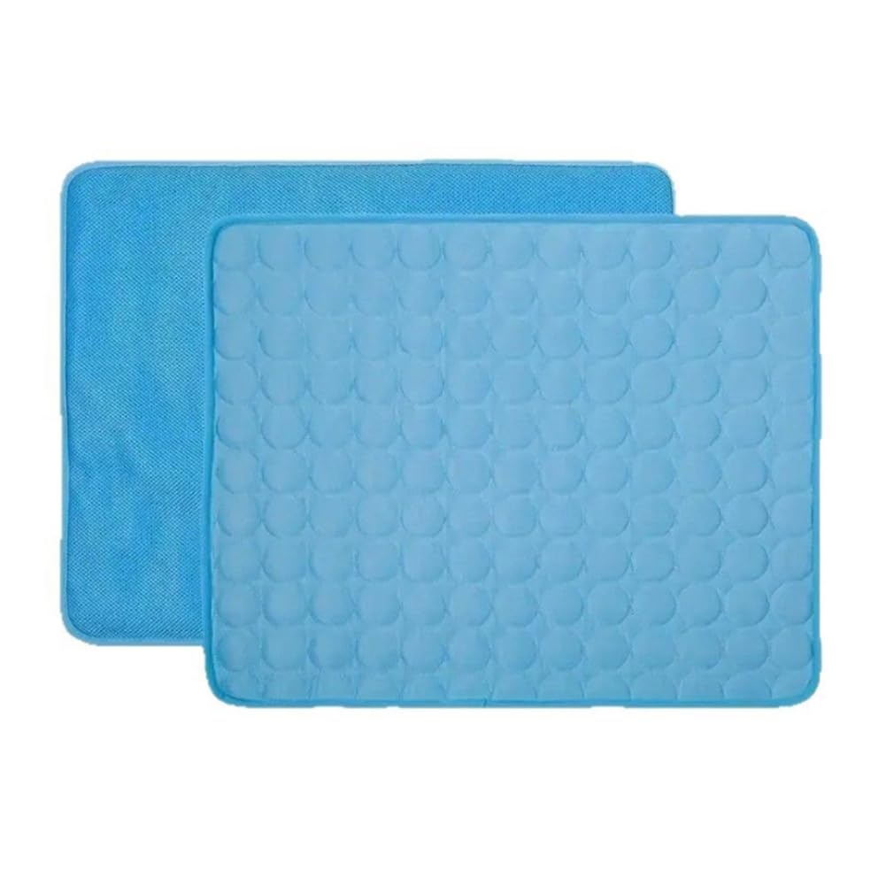 Alfombrilla de enfriamiento para perros y gatos, almohadilla reutilizable de seda de hielo para mascotas, 150 x 100 cm, manta lavable para uso en interiores y exteriores, paquete de 2 cojines medianos