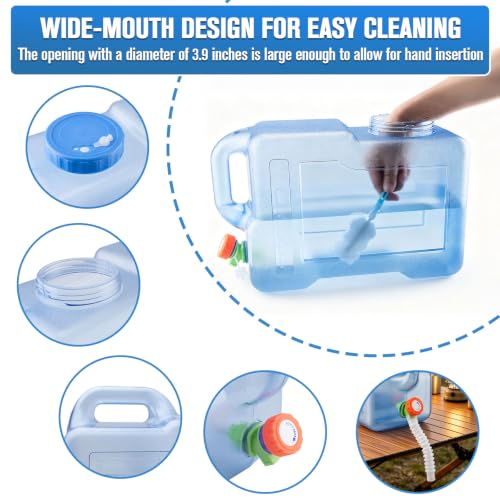 Ropoy Contenedor de Agua Portátil 15L 3.3 Galones con Grifo, Tanque de Almacenamiento de Agua Grado Alimenticio Libre de BPA, Jarra a Prueba de Fugas para Camping, Senderismo, Picnic, Viajes en Auto, Emergencias miniatura 7