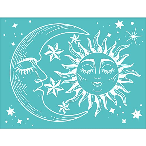 Pochoir sérigraphie soleil OLYCRAFT 2 pièces réutilisables 28x22cm - 2