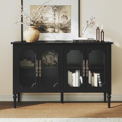 MOIANJI 48" Sideboard Buffet Cabinet with Storage, Sideboard Cabinet,Black