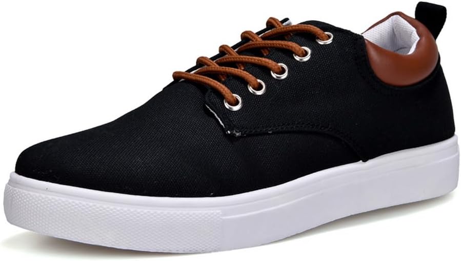 tazimall New Casual Sneakers for Men Lace-Up Canvas Shoes Low Top Walking Shoes