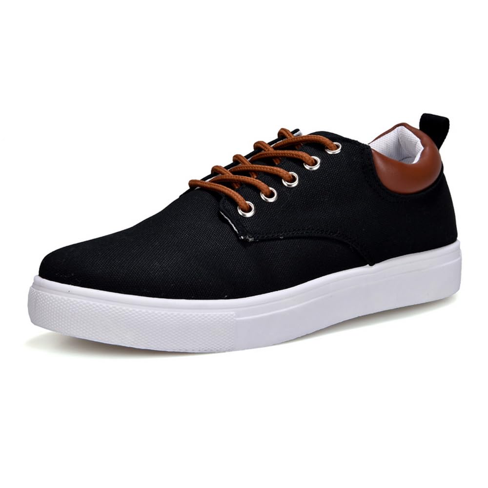 tazimall New Casual Sneakers for Men Lace-Up Canvas Shoes Low Top Walking Shoes