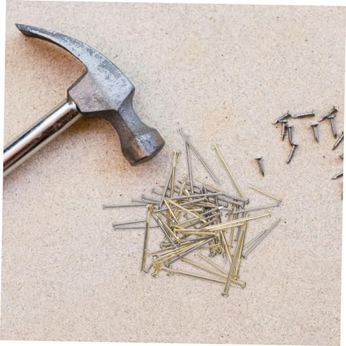 Image of POPETPOP 400pcs Wall Hardware Nails Picture Hooks for Hard Walls Picture Hanging d Rings Hanging Nails Small Nails for Picture Hanging Wall Nails for Hanging Pictures Wood Nails Iron