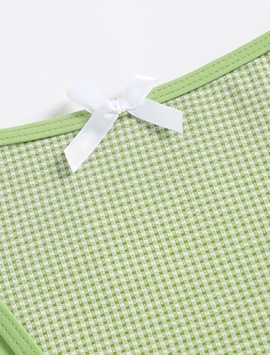 Image of ZAFUL Bikini Sets for Women Halter Bow Decor Tiny Floral Gingham Print Swimsuit Tie Side 2 Pieces Bathing Suit
