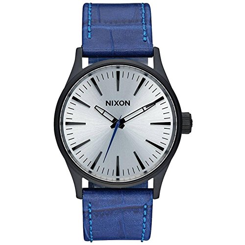 Nixon Men's Sentry A3772131 Black Alligator Leather Quartz Watch