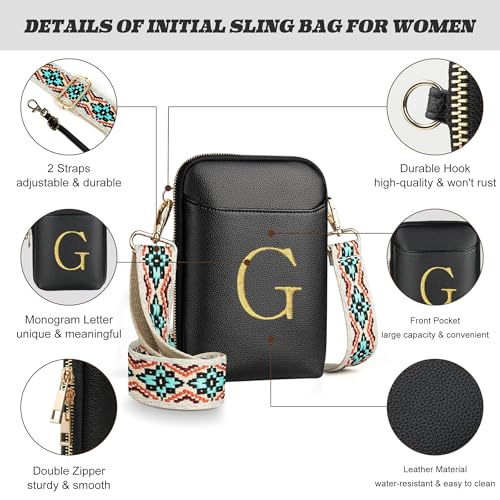 YOOLIFE Mothers Day Gifts - RFID Blocking Crossbody Bags for Women Small Initial Sling Bag Personalized Gifts for Women3