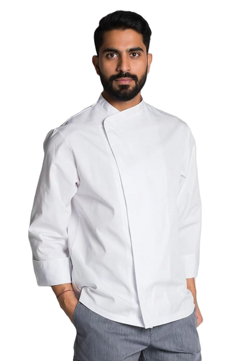 Full Sleeve Chef Coat For Men Blended Coton Relaxed Chef Coat For Men and Women Cooking Uniform Chef Apron For kitchen Dress Cooking Uniform Pack Of 1