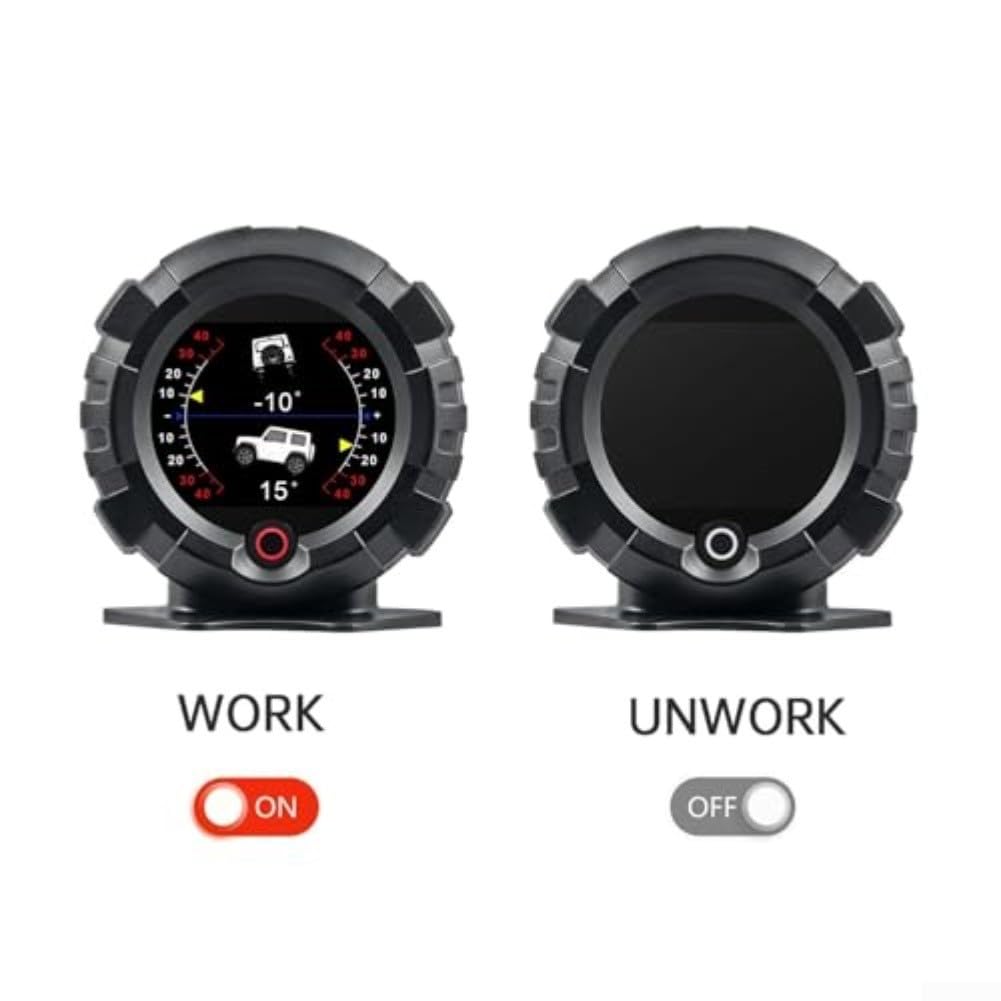Medidor digital de pendiente GPS e inclinómetro con pantalla frontal, medidor de ángulo de paso todoterreno para camioneta 4x4, SUV, velocímetro de altitud en tiempo real, monitor de datos para