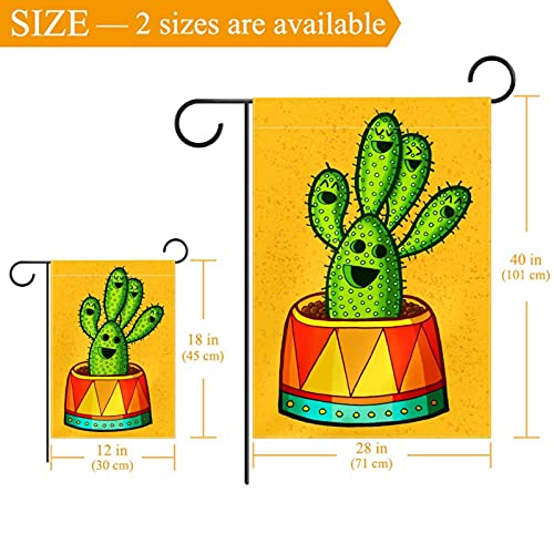 Drapeau de jardin double face cactus jaune résistant toutes saisons - 3