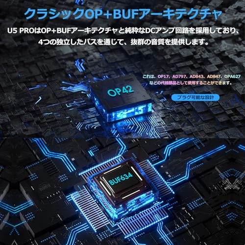 Douk Audio U5 PRO 小型 フルバランス型 ヘッドホンアンプ ミニ ステレオヘッドフォンアンプ for XLR/4.4mm ヘッドセット OP42 BUF634 プラグ可能なオペアンプソケット