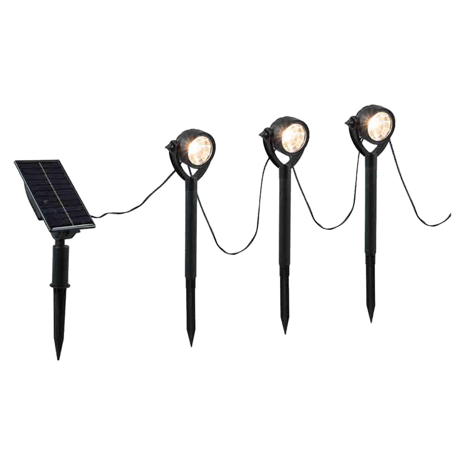 VFM e-Store - Solar Spotlights Warm White Light Decorations - Camping, Travel Holiday Accessories for Summer - 3. 5M X 6 Warm Spotlights White X 1