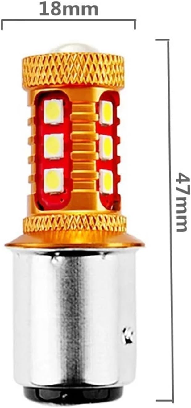 2PCS 1157 P21/5W BAY15D 1000LM 15 SMD 3030 LED Auto Tail Brake Lamp Car Daytime Running Light Turn Signal Bulb White Red Yellow(WHITE)