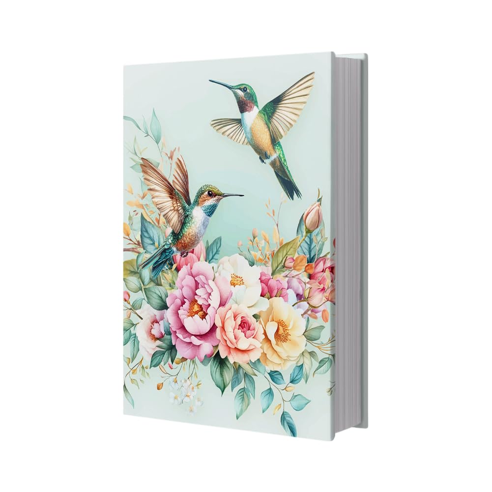 NBEADS Stretchable Paperback Book Cover, 40x48.5cm Hummingbird Protective Book Cover Reusable Elastic Book Protector for 25x40cm Hardcover Books