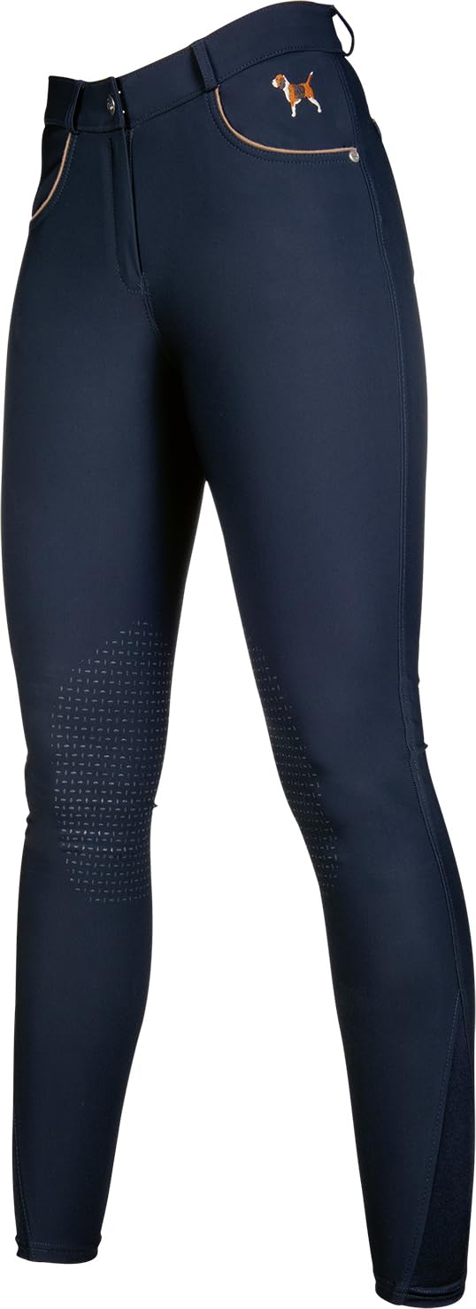 HKM Beagle Rodillera Silicona - Pantalones de Montar Mujer