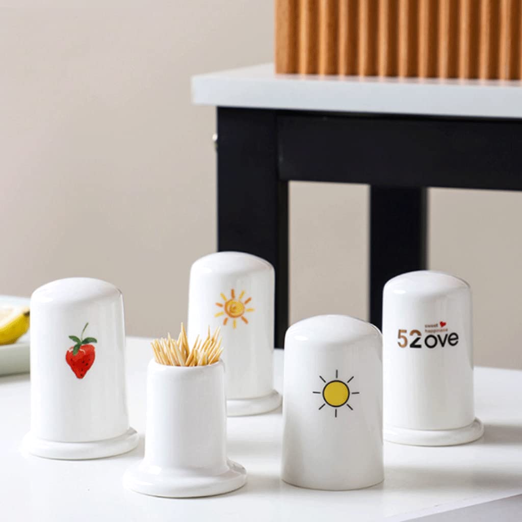 Handig Witte Tandenstoker Houder Keramische Tandenstoker Dispenser met Deksel Tandenstokers Container Draagbare Tandenstoker Houder Dispenser Creativiteit