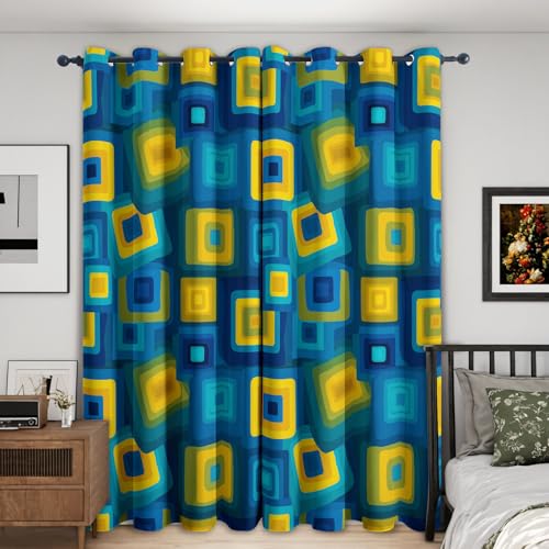 Rideaux occultants pour salon et décoration de chambre au motif géométrique - 5