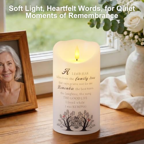 Image of Homemory Memorial Candle Bereavement Sympathy Gifts for Loss of Loved One, Real Wax LED Candle with Remote Memorial Gifts for Loss of Mother Loss of Father in Memory of Loved One Remembrance Gift