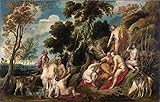 ONEOVA Kunstwerk Tableau Murales en Toile Art De célèbres tableaux Jordaens Jacob Marsyas maltraité par les muses pour la décoration de la chambre à coucher 60x90cm