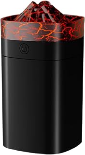 FULLBELL Cool Mist Humidifier, 400ML, 10-20 Hours Runtime, 7 Color Lights, 2 Modes, 24db Quiet, Black (Black-400ML)