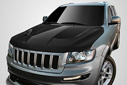 BRIGHTT-25844571 Carbon Fiber SRT8 Look Style Hood - Compatible With/Replacement For Grand Cherokee 2011-2020 - 1 Piece