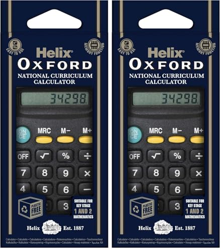 Helix Ocford Basic Calculator, Black (Pack of 2) option