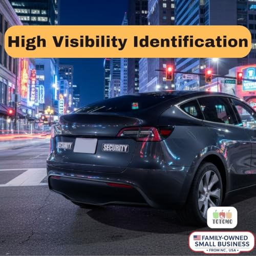 TOTOMO Reflective Security Magnet for Car 4 Pack Reusable Vehicle Magnetic Signs for Side and Rear Placement High Visibility Night Reflective Security Vehicle Identification Black