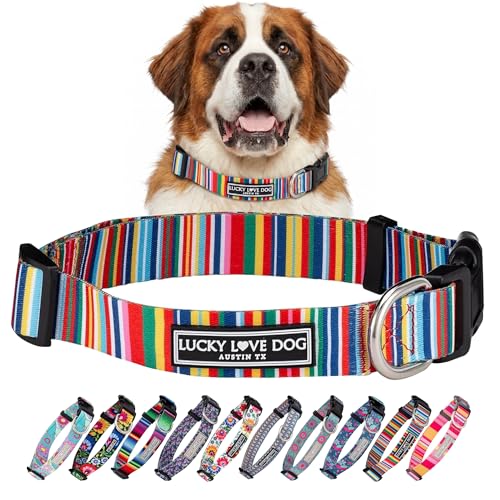 Lucky Love Dog Collar for Extra Large Dogs Cute Soft – Hippie, X-Large