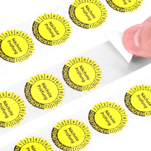 1500 Stück Prüfplakette Nächste Prüfung 20mm mit Lochzange Papier, Tüv Plakette, Dguv V3 Prüfplaketten, Tüv Aufkleber, Prüfaufkleber