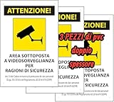 3 Cartello Area Videosorvegliata, Videosorveglianza, Area Videosorveglianza cartello,carte...