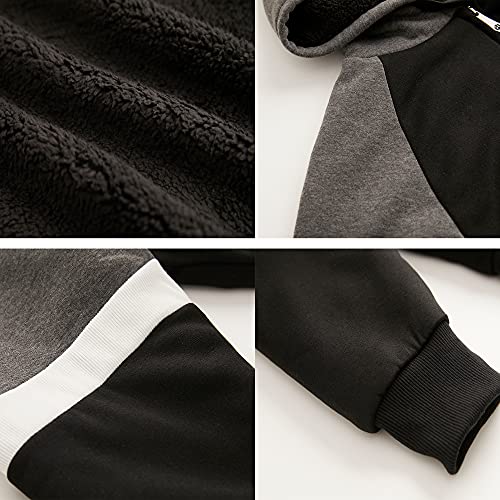 Image of Gary Com Heavyweight Sherpa Hoodies for Men, Thick Fleece Lined Full Zip Up Winter Warm Sweatshirts Work Jackets