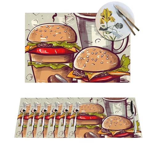 Sets de table pour table de salle à manger et repas en extérieur lot de 6