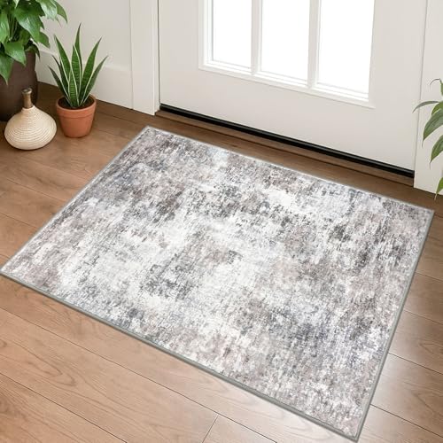 Lansny Small Abstract Area Rug 2x3 Entryway Rug Washable Door