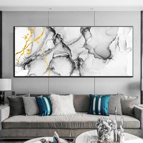 Affiches et impressions sur toile abstraites gris blanc XINBAO 30x60 cm sans cadre