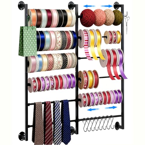 SONHWSEEH Double 6-Tier Metal Ribbon Organizer