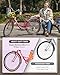 VIRIBUS Beach Cruiser Bike for Women, 7 Speed Womens Bike, 26 inch Cruiser Bicycle with Rattan Basket, City Commuter Vintage Retro Step Through Bicycle for Female Ladies Seniors, 330 Lb. Hot Pink