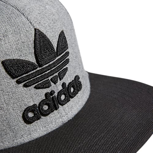 Adidas Originals Men's Trefoil Chain Flatbrim Snapback Cap, Heather Grey/Black, One Size #TOP3