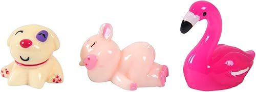 Miniatura 3 de 45 piezas de minianimales en miniatura para bricolaje, decoración de jardines de hadas, elefantes, conejos, erizos, gallinas, conejos, cachorros,