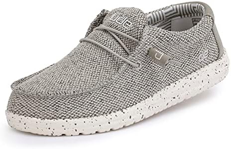 Hey Dude Men's Wally Sox Ash Size 8 | Men’s Shoes | Men's Lace Up Loafers | Comfortable & Light-Weight