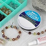 The Beadsmith Sznurek Opelon, elastyczne włókno biżuterii, czarny kolor, średnica 7 mm, szpula 25 metrów, do produkcji biżuterii