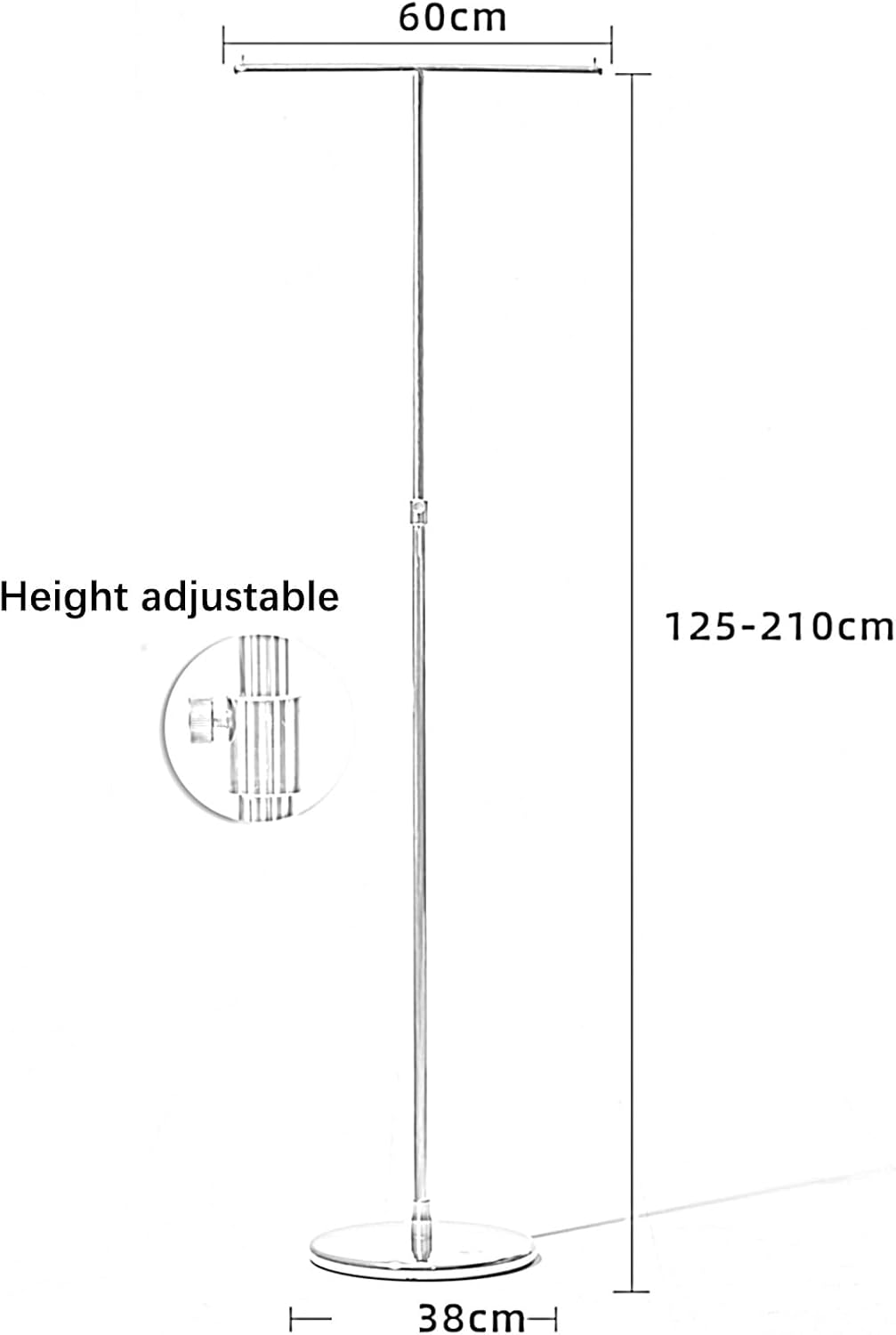 Coat Rack Stand Clothes Rack Stand, Garment Rack, Clothing Store Retail Display Racks, Adjustable Height Commercial Shelves, Bedrooms Boutiques Storage Hanger (Color : Circular Base, Size :