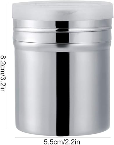 Miniatura 2 de Agitador de azúcar en polvo, coctelera de acero inoxidable de cacao en polvo, rociador de malla, sal y canela, condimentos en polvo con tapa para